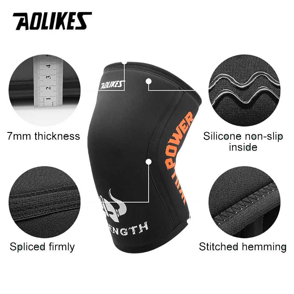 AOLIKES 1 Pair 7mm Neoprene Sports Kneepads (Comes With 2 Pads)