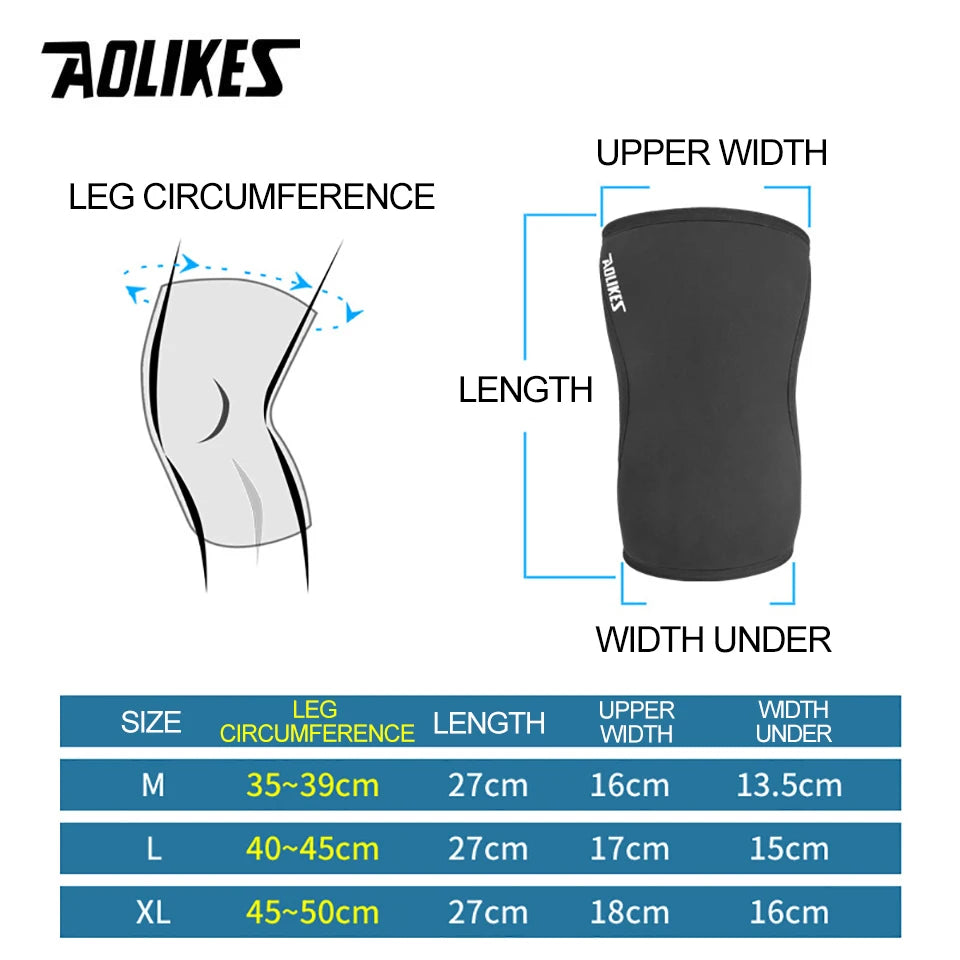 AOLIKES 1 Pair 7mm Neoprene Sports Kneepads (Comes With 2 Pads)