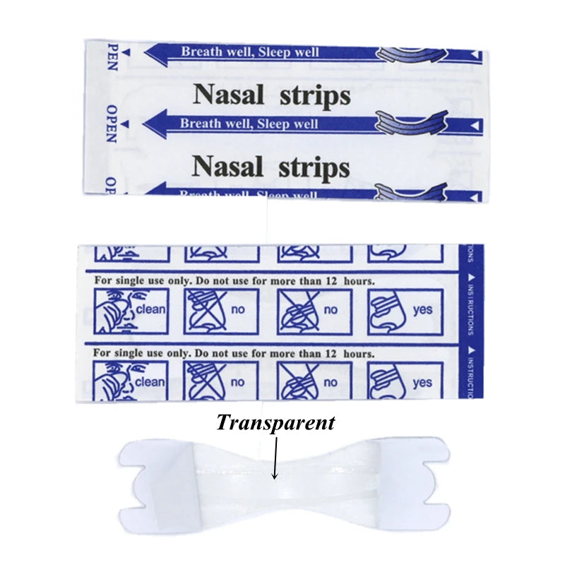 Transparent Nasal Strip Anti-Snoring Sticker - 50pcs